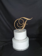 Load image into Gallery viewer, Crystal Rhinestone Letter Cake Topper: Gold Monogram Initial
