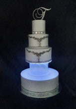 Load image into Gallery viewer, LED cake separator, diffused/ frosted Light up wedding cake divider, cake spacer by Crystal wedding uk
