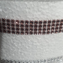 Load image into Gallery viewer, BURGUNDY WINE Rhinestone ribbon, Diamond Mesh, Diamante Bling, Crystal trim 3 METER cake trim. by Crystal wedding uk
