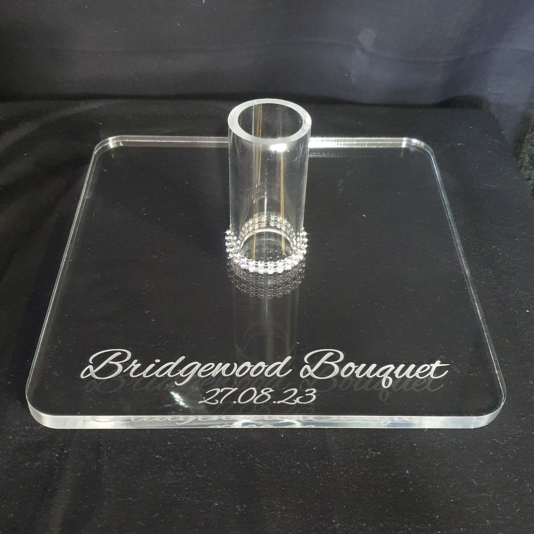 Acrylic display stand, Personalised Bouquet stand holder - by Crystal wedding uk