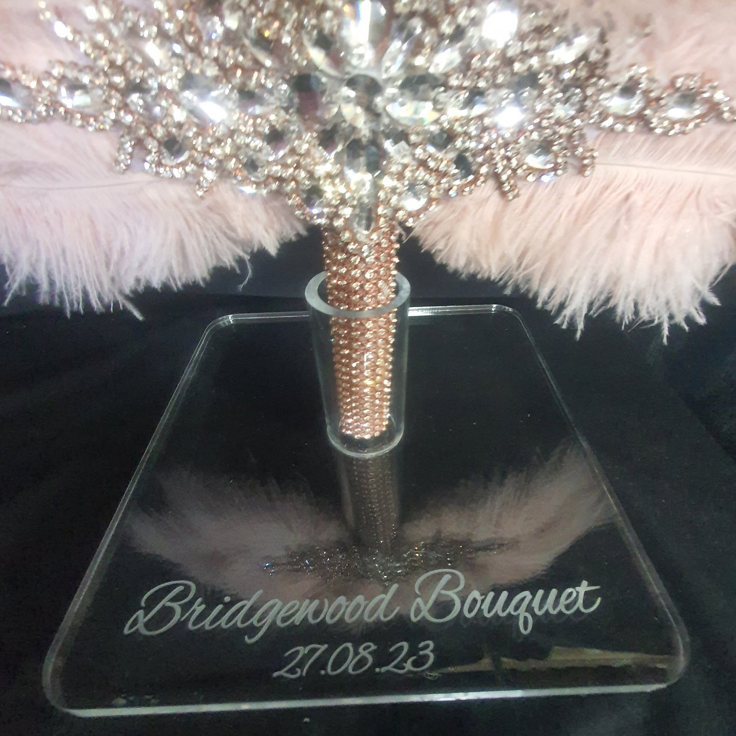 Acrylic display stand, Personalised Bouquet stand holder - by Crystal wedding uk