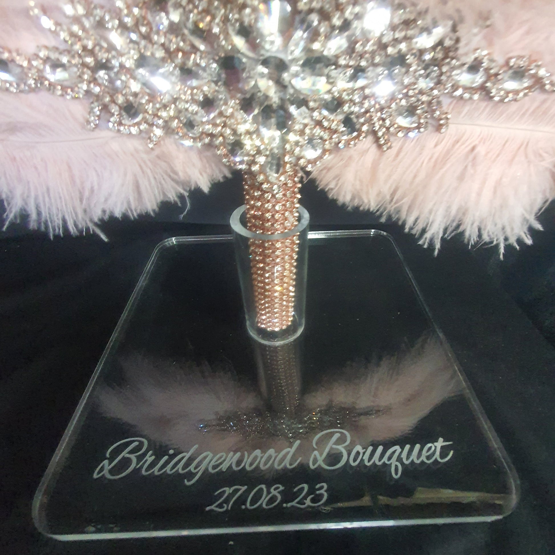 Acrylic display stand, Personalised Bouquet stand holder - by Crystal wedding uk