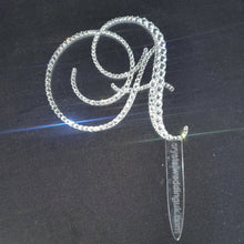 Load image into Gallery viewer, Real Crystal Letter 5" cake topper. Front &amp; back both covered rhinestones,Cake Topper decor, Wedding rhinestone cake topper,any jewel letter
