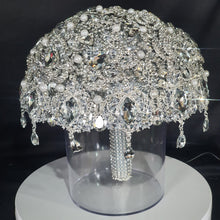 Load image into Gallery viewer, Silver wedding bouquet. Crystal bridal bouquet. Brooch bouquet. Full jeweled bouquet. Jewel bouquet by Crystal wedding uk
