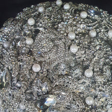 Load image into Gallery viewer, Silver Crystal Brooch Bouquet: Jeweled Wedding Bouquet
