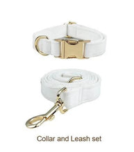 Load image into Gallery viewer, Personalised Luxury Velvet Dog Collar: Silver Rhinestones &amp; Pearls, Wedding Pet Collar
