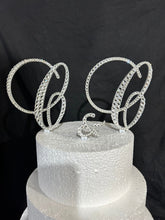 Load image into Gallery viewer, Custom Swarovski Crystal Monogram Cake Topper - Wedding Initial Set

