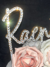 Load image into Gallery viewer, Stunning Crystal Cake topper, 6&#39;&#39; in any Letter,personalised name cake topper, rhinestone bling, pearls cake topper
