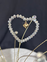 Load image into Gallery viewer, Heart spray Cake topper AB Glass crystal beads by Crystal wedding uk
