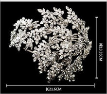 Load image into Gallery viewer, large Vintage couture inspired crystal tiara side hair piece by Crystal wedding uk
