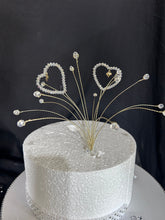 Load image into Gallery viewer, Heart spray Cake topper AB Glass crystal beads by Crystal wedding uk
