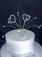 Load image into Gallery viewer, Heart spray Cake topper AB Glass crystal beads by Crystal wedding uk
