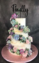 Load image into Gallery viewer, Wedding Cake topper, Finally cake topper, Rustic cake topper, Custom couples cake topper, Wedding Cake topper by Crystal wedding uk
