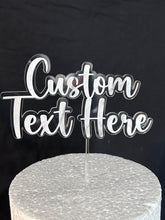 Load image into Gallery viewer, Custom Cake topper, Personalized cake topper, marble effect topper, Custom monogram cake topper, Wedding Cake topper by Crystal wedding uk
