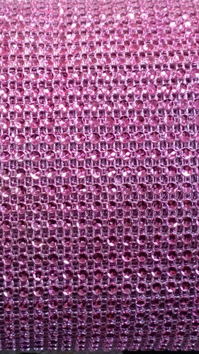 Rose pink Diamante ribbon, Crystal effect cake trim, BUY 1 GET 1 FREE diamond mesh, bling mesh 1 Meter cake trim. by Crystal wedding uk
