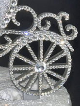 Load image into Gallery viewer, Swarovski Crystal Carriage Cake Topper: Fairytale Wedding Decoration
