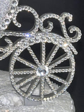 Load image into Gallery viewer, Carriage Cake topper - Swarovski crystal elements - FAIRYTALE Princess carriage design, Cake decoration by Crystal wedding uk
