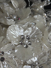 Load image into Gallery viewer, Ivory Pearl &amp; Crystal Bridal Bouquet Rhinestone Wedding bouquet Silver brides Flowers
