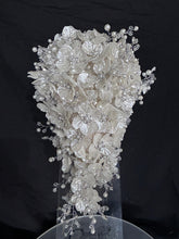 Load image into Gallery viewer, Ivory flower bouquet, rhinestone bridal flowers
