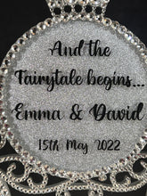 Load image into Gallery viewer, Personalised Carriage Cake topper- Swarovski crystal elements - FAIRYTALE Princess carriage design, Cake decoration by Crystal Wedding UK
