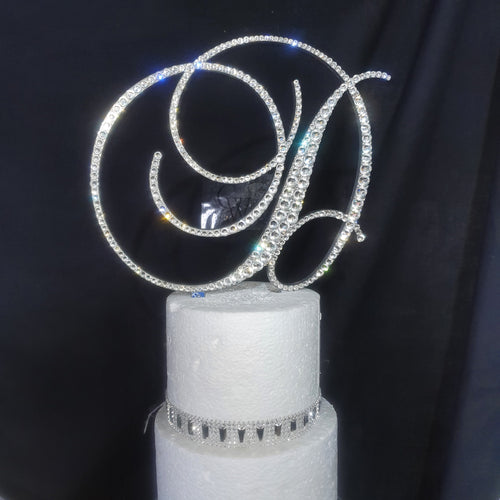 Swarovski Crystal Cake toppers 5'' [ Any Letter monogram custom cake topper [ bling cake topper [ rhinestone cake topper
