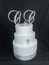Load image into Gallery viewer, Custom Swarovski Crystal Monogram Cake Topper - Wedding Initial Set

