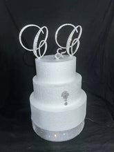 Load image into Gallery viewer, Swarovski Crystal Monogram Wedding Cake Topper: 3-Piece Rhinestone Set
