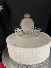 Load image into Gallery viewer, Carriage Cake topper - Swarovski crystal elements - FAIRYTALE Princess carriage design, Cake decoration by Crystal wedding uk
