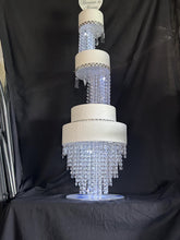 Load image into Gallery viewer, Crystal Chandelier Cake Stand Set: LED Wedding Display (6/8/12 Inch)
