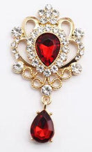 Load image into Gallery viewer, 3pc Rhinestone Cake Brooch Gold Plated Wedding cake Decoration (Set of 3)
