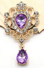 Load image into Gallery viewer, 3pc Rhinestone Cake Brooch Gold Plated Wedding cake Decoration (Set of 3)
