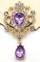 Load image into Gallery viewer, Rhinestone Cake Brooch (Set of 3) Gold Plated Wedding cake Decoration
