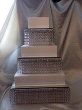 Load image into Gallery viewer, Real crystal tiered stacked crystal cake stands and separators with led by Crystal wedding uk
