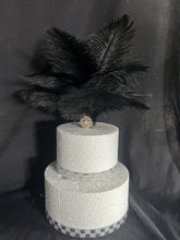 Load image into Gallery viewer, Feather cake topper 1920&#39;s rhinestone cake decor Great Gatsby 1920&#39;s Ostrich feather cake topper. by Crystal wedding uk
