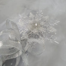 Load image into Gallery viewer, Snowflake wand, flower girl bridesmaid, Winter wedding by Crystal wedding uk
