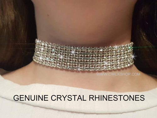 CHOKER NECKLACE Rhinestone Crystal by Crystal wedding uk