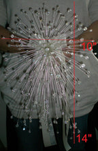 Load image into Gallery viewer, Crystal wire bouquet Wedding bridal flowers sparkle bling bouquet alternative wedding flowers unique by Crystal wedding uk
