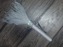 Load image into Gallery viewer, Feather Crystal 4pcs rhinestone Boutonnière -ANY COLOUR by Crystal wedding uk
