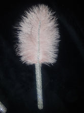 Load image into Gallery viewer, Ostrich Feather flower girl wand bouquet -luxury alternative Bouquet Great Gatsby wedding style -ANY COLOUR Artificial bouquet
