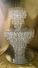 Load image into Gallery viewer, Chandelier cake stand , 2 tier set Premium crystal 6&quot; and 12&quot; + led&#39;s by Crystal wedding uk
