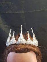 Load image into Gallery viewer, Crystal tiara crown, Couture inspired, modern crystal tiara, Ab crystal beads by Crystal wedding uk
