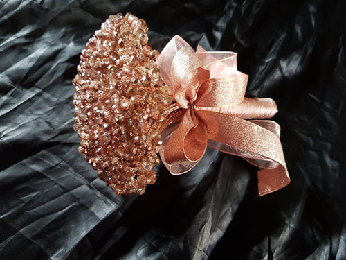 Rose gold Crystal Wedding bouquet, Brides wire bouquet, rose gold bouquet by Crystal wedding uk