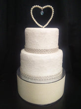 Load image into Gallery viewer, Pearl cake stand platform plate round or square all sizes in white or ivory
