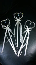 Load image into Gallery viewer, Flower girl wand, Crystal &amp; Pearl heart. by Crystal wedding uk
