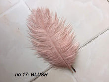Load image into Gallery viewer, Ostrich Feather MINI Fan Bridesmaid bouquet - Feather hand fan Bouquet Great Gatsby wedding style 1920&#39;s -size 8&quot;-10&quot;
