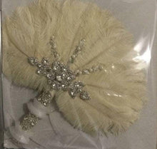 Load image into Gallery viewer, Feather Fan wedding bouquet, feather bouquet by Crystal wedding uk
