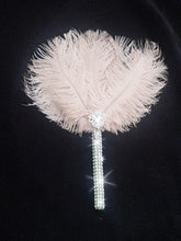 Load image into Gallery viewer, Ostrich Feather MINI Fan bouquet alternative Bouquet Great Gatsby wedding style 1920's -ANY COLOUR Artificial bouquet
