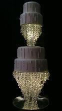 Load image into Gallery viewer, Crystal cake stand, 2 tier set , CHANDELIER DESIGN Faux crystal by Crystal wedding uk
