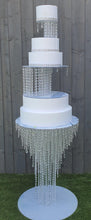 Load image into Gallery viewer, Crystal wedding cake table. cake stand, chandelier style Table - TALL FLOOR STANDING sizes with Led by Crystal wedding uk
