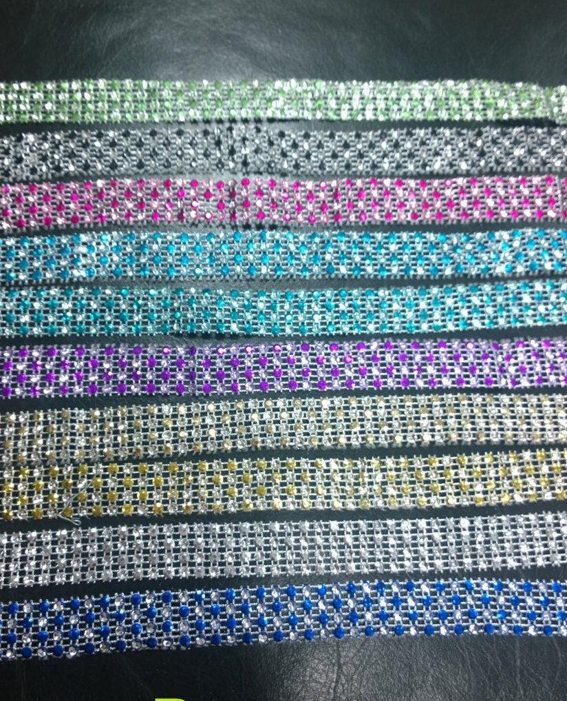 Sparkling silver & diamante gem cake trim banding many colours by Crystal wedding uk